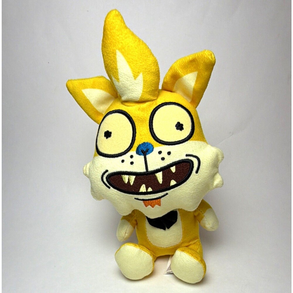 Toy Factory Rick and Morty Yellow White Cat Plush Stuffed Animal Label 8.5 in